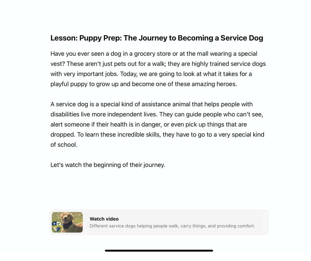 Independent Learning in the AngelQ app